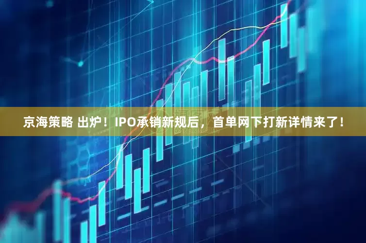 京海策略 出炉！IPO承销新规后，首单网下打新详情来了！